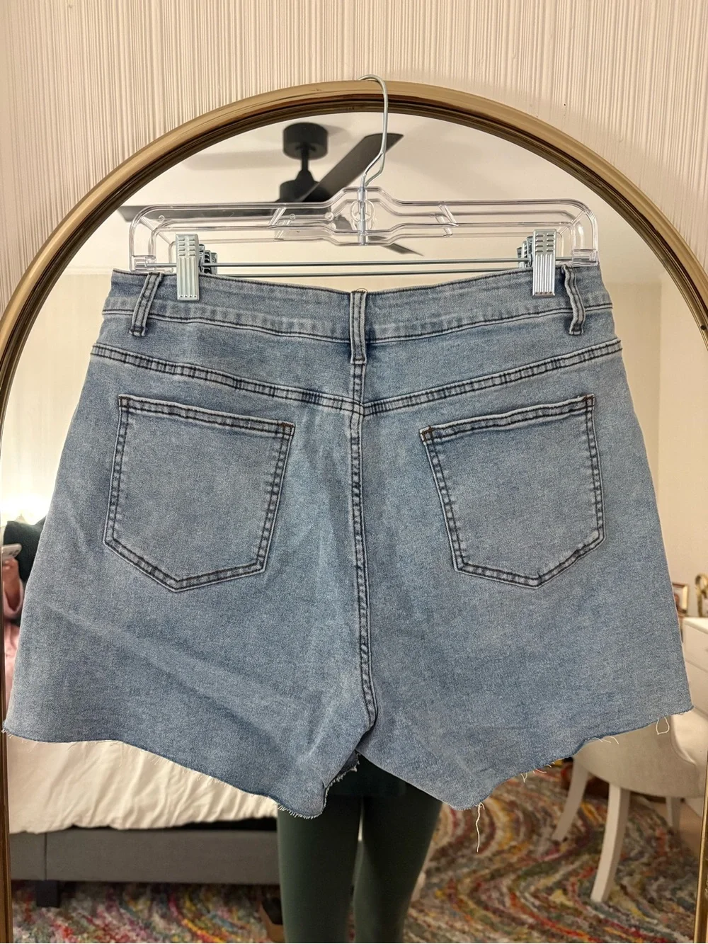 High-Rise Light Blue Denim Shorts